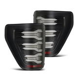 AlphaRex 653020 LUXX-Series LED Tail Lights in Black for Ford F150 2021-2023