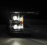 AlphaRex 880251 MKII 14th Gen Style LUXX-Series LED Projector Headlights in Alpha-Black for Ford F150 2018-2020
