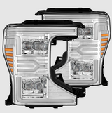 AlphaRex 880339 NOVA-Series LED Projector Headlights in Chrome for Ford Super Duty 2020-2022