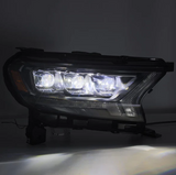 AlphaRex 880124 NOVA-Series LED Projector Headlights in Black for Ford Ranger 2019-2023