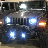Quake LED QTE962 Headlight/Fog Light Package White DRL Halo/Amber Turn Signals for Jeep Wrangler JL & Gladiator JT 2018+