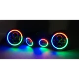 Quake LED QTE781 7" Headlight & Fog Light Package RGB Accents for Jeep Wrangler JK 2007-2018