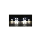 Quake LED QTE968 7" Headlight & Fog Light Package White DRL Halo/Amber Turn Signals for Jeep Wrangler JK 2007-2018