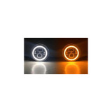 Quake LED QTE959 7" Headlighs White DRL Halo/Amber Turn Signals for Jeep Wrangler JK 2007-2018
