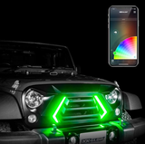 XK Glow  XK-GRILL-JK1-DM XKChrome LED Grille Kit for Jeep Wrangler JK 2007-2018