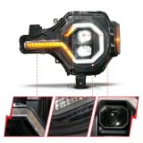 Anzo USA 111639X FORD BRONCO 21-26 Z-SERIES FULL LED PROJECTOR HEADLIGHTS BLACK W/ DRL SWITCH, INITIATION & SEQUENTIAL