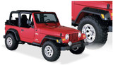 Bushwacker 6" Pocket Style Fender Flares Mounted on Jeep Wrangler TJ