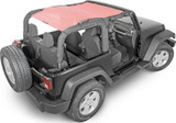 SpiderWebShade Mesh Top Mounted on Jeep Wrangler JK 2 Door