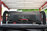 Rear of SpiderWebShade Long Mesh Top on Jeep Wrangler JK 2 Door
