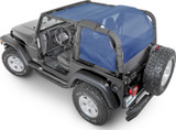 SpiderWebShade ShadeCage in Blue Mounted on Jeep Wrangler TJ
