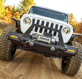 Aries 2082089 TrailChaser Front Bumper with Turn Signal Caps & Grille Guard in Steel for Jeep Wrangler JL & Gladiator JT 2018+