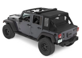 Bestop 53900-35 HalfTop Soft Top in Black Diamond for Jeep Wrangler JK 2 Door 2007-2018