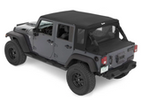 Bestop 53901-35 HalfTop Soft Top in Black Diamond for Jeep Wrangler JK 4 Door 2007-2018