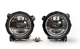DV8 Offroad HLCJL-02 LED Headlight Pair Black Bezel for Jeep Wrangler JL & Gladiator JT 2018+