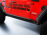 Go Rhino FS4506T Frame Mounted Sliders in Black for Jeep Wrangler JL 4 Door 2018+