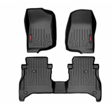 Rough Country M-61505 Front & Rear Floor Mats for Jeep Gladiator JT 2020+ with Non-Locking Under Seat Storage