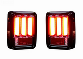 Recon 264234LEDRD Scanning LED Bar Style Tail Lights in Red for Jeep Wrangler JK 2007-2018