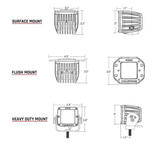 Rigid Industries 212213BLK D-Series Pro Spot Midnight Pair Flush Mount