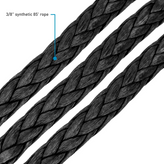 Borne Offroad BNWN-SR-38-85K Replacement Synthetic Winch Rope, Hook and Tether Strap