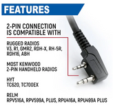 Rugged Radios GMR2-G Rugged GMR2 PLUS Two-Way Handheld Radio with Hand Mic