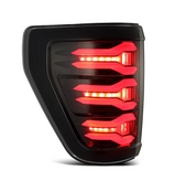 AlphaRex 653030 LUXX-Series LED Tail Lights in Black/Red for Ford F150 & Raptor 2021-2023