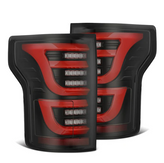 AlphaRex 652050 LUXX-Series LED Tail Lights in Black/Red for Ford F150 2015-2020