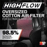 K&N 63-9039 Cold Air Intake - High-Flow, Roto-Mold Tube - Toyota Tacoma V6 3.5L 2016-2023