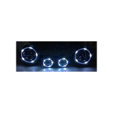 Quake LED QTE781 7" Headlight & Fog Light Package RGB Accents for Jeep Wrangler JK 2007-2018