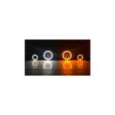 Quake LED QTE968 7" Headlight & Fog Light Package White DRL Halo/Amber Turn Signals for Jeep Wrangler JK 2007-2018