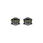 Quake LED QTE968 7" Headlight & Fog Light Package White DRL Halo/Amber Turn Signals for Jeep Wrangler JK 2007-2018