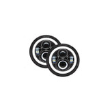 Quake LED QTE959 7" Headlighs White DRL Halo/Amber Turn Signals for Jeep Wrangler JK 2007-2018