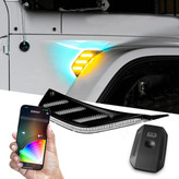 XK Glow XK-VENT-RGB-JK RGB & Amber Fender Light Kit for Jeep Wrangler JK 2007-2018