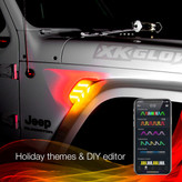XK Glow XK-VENT-RGB-JK RGB & Amber Fender Light Kit for Jeep Wrangler JK 2007-2018
