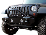 Rampage Products Mass Articulation Front Stubby Bumper Mounted on Jeep JK
