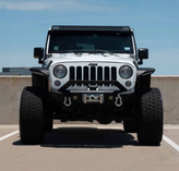 Road Armor 507AFF0B Stealth Front Fender Flares with DRL LED Lights for Jeep Wrangler JK 2007-2018