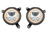 Vision X 9944500 Vortex Halo LED Headlights with Bright Chrome Bezel & Amber Halo for Jeep Wrangler JL & Gladiator JT 2018+