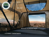 Overland Vehicle Systems 18119933 TMBK 3 Person Roof Top Tent with Rain Fly