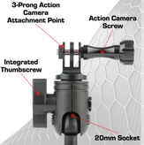 Bulletpoint Mounting Solutions GoPro Mount Compatible with 20mm Mounting Balls