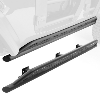 Go Rhino FS4506T Frame Mounted Sliders in Black for Jeep Wrangler JL 4 Door 2018+