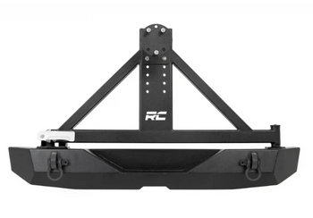 Rough Country 10594A Rock Crawler Rear Bumper with Tire Carrier for Jeep Wrangler JK 2007-2018