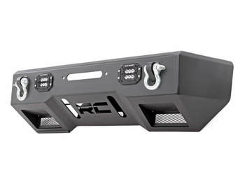 Rough Country 11831 Stubby Front Bumper with LED Lights for Jeep Wrangler JK, JL & Gladiator JT 2007+