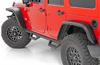 Rough Country 99037 High Clearance LED Flat Fender Flare Kit for Jeep Wrangler JK 2007-2018