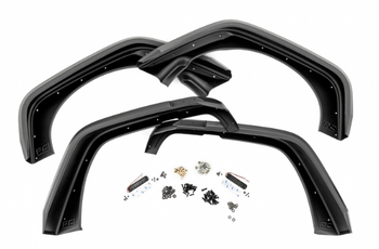 Rough Country 99037 High Clearance LED Flat Fender Flare Kit for Jeep Wrangler JK 2007-2018