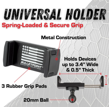 Bulletpoint Mounting Solutions Dual 20mm Ball Metal Dash Mount with Single Phone Holder for Ram 2019+