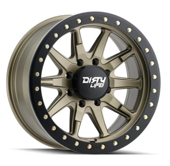 Dirty Life 9304-7973MGD12 9304 DT-2 Beadlock Wheel 17x9 5x5 in Satin Gold