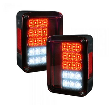 Recon 264234RBK LED Tail Lights in Red Smoked Lens for Jeep Wrangler JK 2007-2018