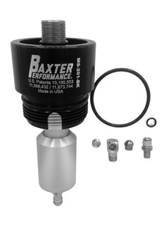 Baxter Performance MS-201-BK Cartridge to Spin-On Oil Filter Adapter for Jeep Wrangler JK, JL & Gladiator JT 2014+