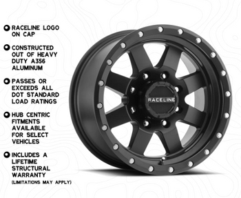 Raceline Wheels 935B Defender Wheel in Matte Black 17x9
