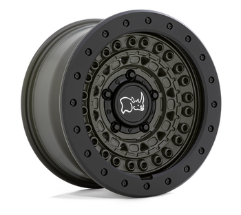 Black Rhino Wheels 1785BCD-85127N71 Barricade Wheel 17x8.5 in Olive Drab Green with Black Rock Guard