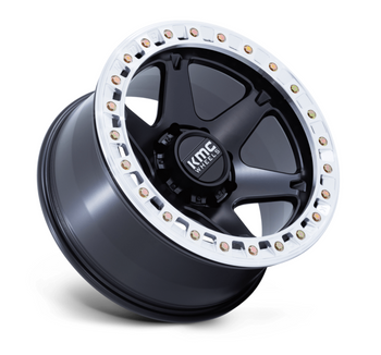 KMC Wheels KM238MD KM238 VI Beadlock in Satin Black with Machined Ring 17x9